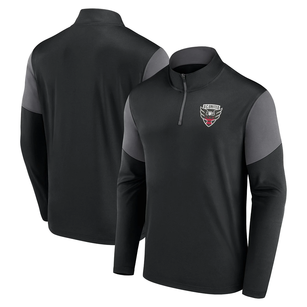 Men's Fanatics Black D.C. United Logo Quarter-Zip Top