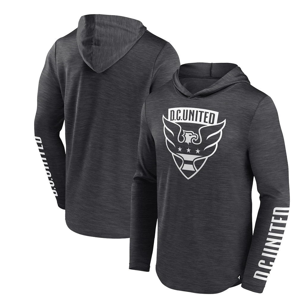 Men's Fanatics Charcoal D.C. United First Period Space-Dye Pullover Hoodie