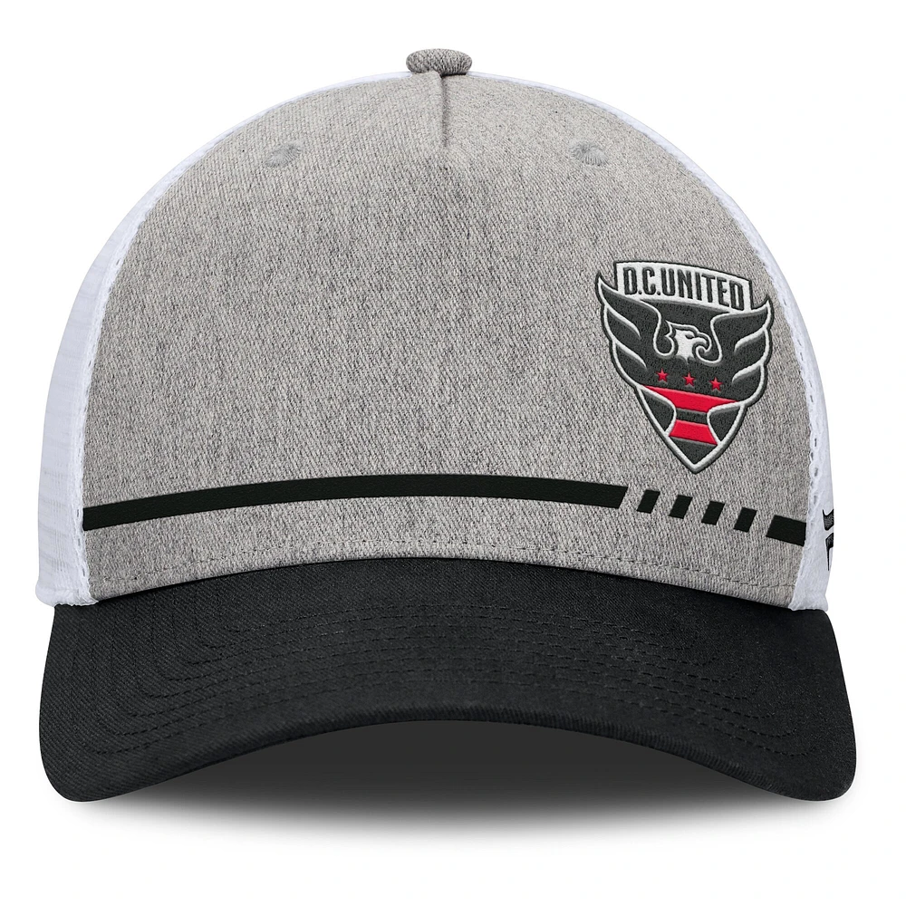 Casquette ajustable Fanatics Heather Grey D.C. United Low Block Trucker pour homme