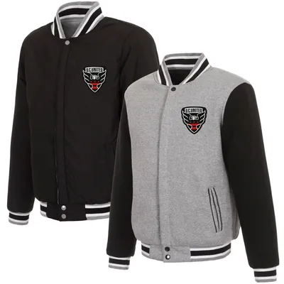 D.C. United JH Design Fleece Full-Snap Reversible Jacket - Gray/Black