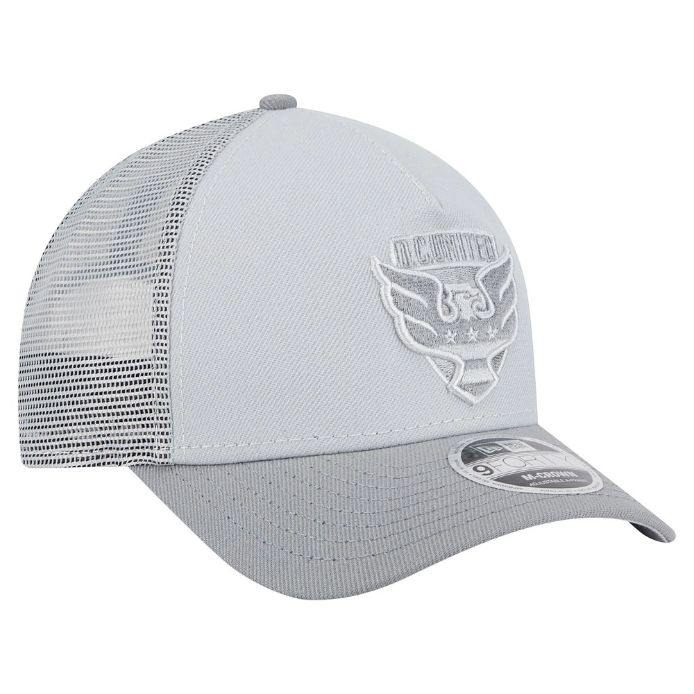 Casquette de camionneur Snapback 9FORTY DC United 2025 pour homme New Era grise