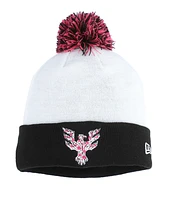 Bonnet en tricot à revers et crochet en jersey New Era blanc D.C. United pour hommes avec pompon