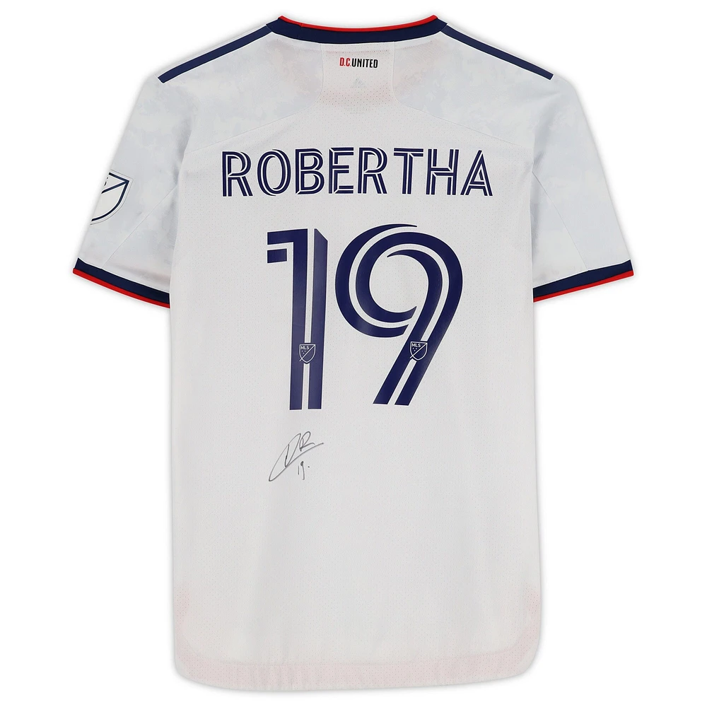 Nigel Robertha D.C. United Autographed Match-Used #19 White Jersey from the 2022 MLS Season