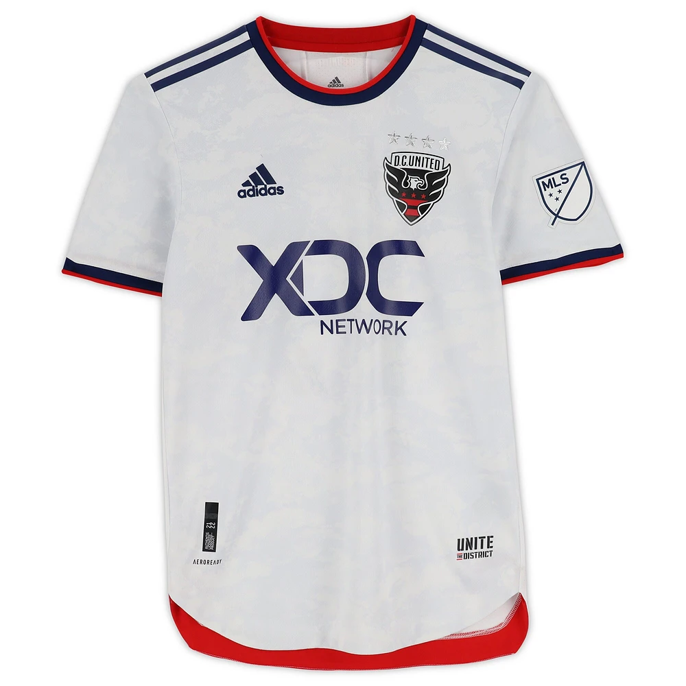 Nigel Robertha D.C. United Autographed Match-Used #19 White Jersey from the 2022 MLS Season