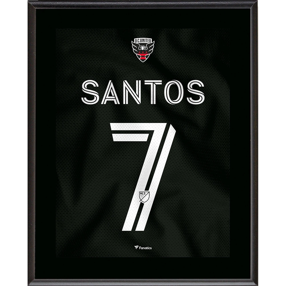 Pedro Santos D.C. United 10.5" x 13" Jersey Style Number 7 Sublimated Plaque