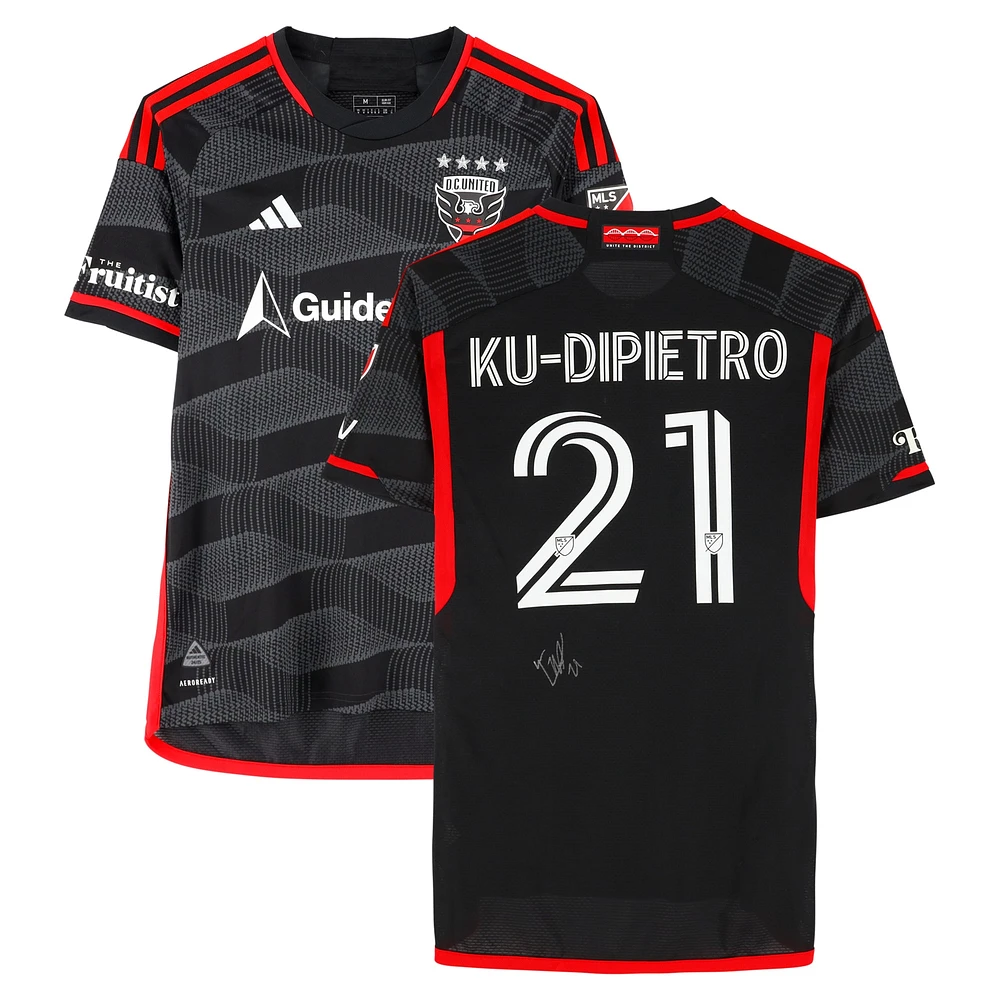 Theodore Ku-Dipietro D.C. United Autographed Match-Used #21 Black adidas Jersey from the 2024 MLS Season - Size M