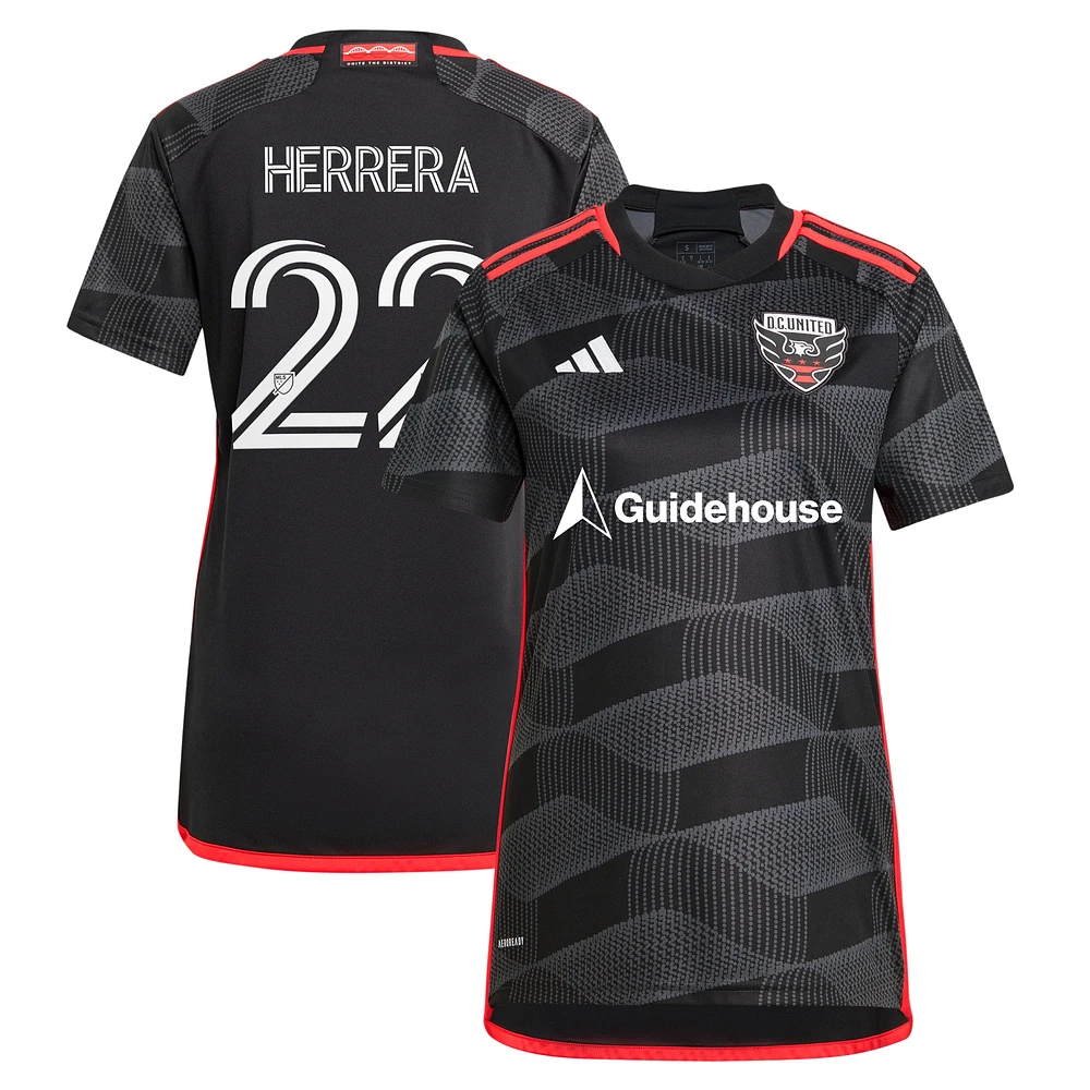 Women's adidas Aaron Herrera Black D.C. United 2024 The Icon Kit Replica Player Jersey