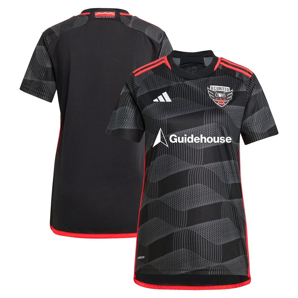 Maillot adidas noir D.C. United 2024 The Icon Kit Replica pour femme