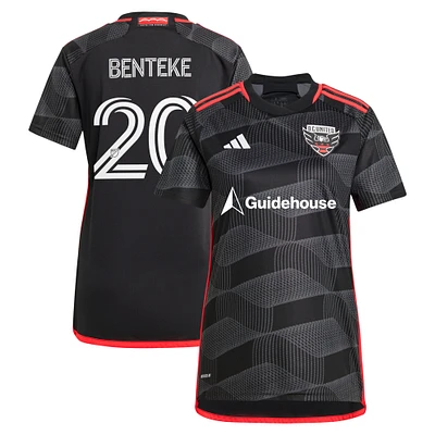 Maillot de joueur adidas Christian Benteke noir D.C. United 2024 The Icon Kit Replica pour femme