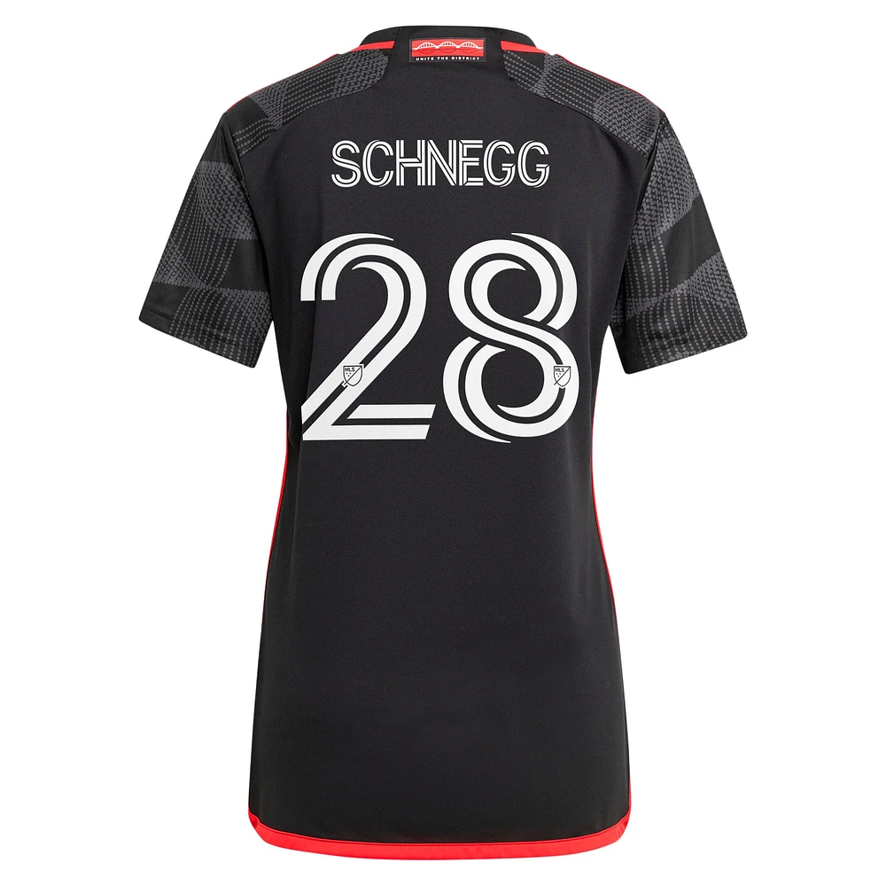 Women's adidas David Schnegg Black D.C. United 2024 The Icon Kit Replica Player Jersey