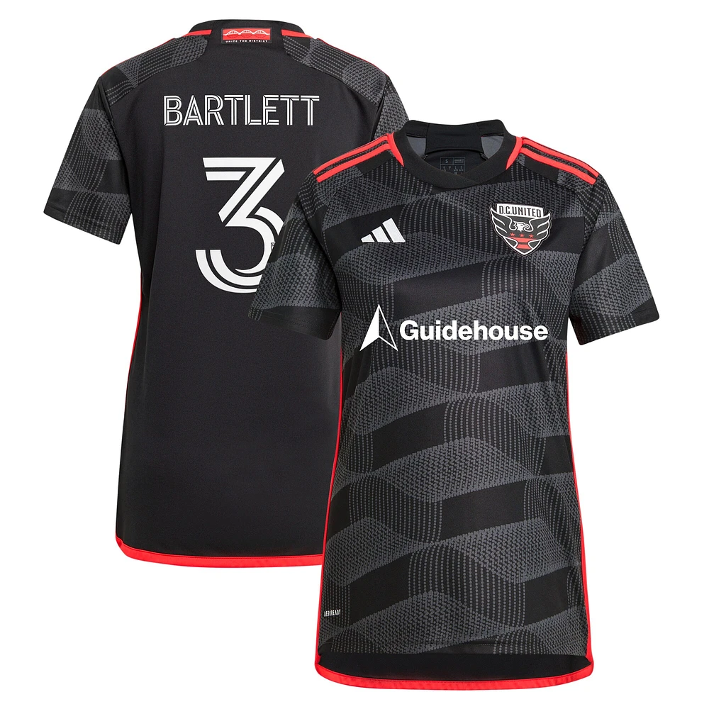 Maillot réplique du joueur adidas Lucas Bartlett noir D.C. United 2024 The Icon Kit pour femme
