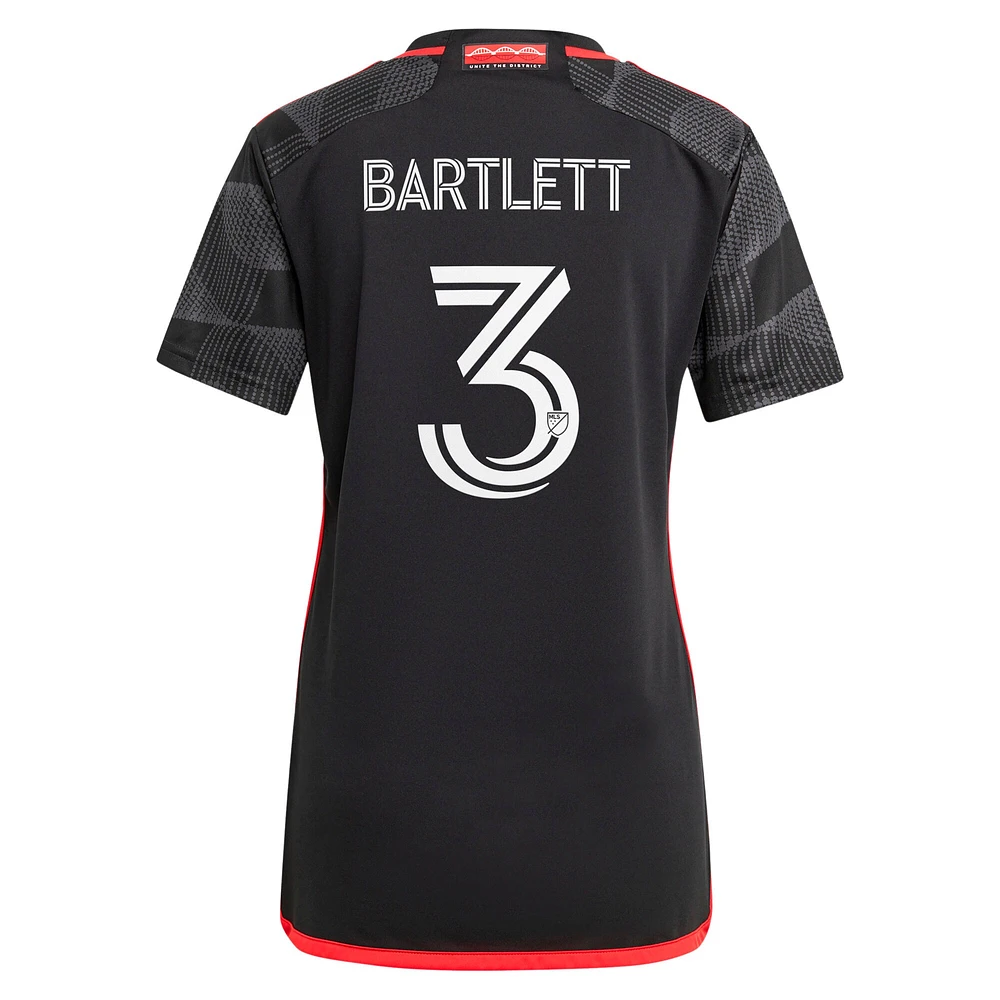 Maillot réplique du joueur adidas Lucas Bartlett noir D.C. United 2024 The Icon Kit pour femme