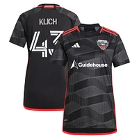 Maillot de joueur adidas Mateusz Klich noir D.C. United 2024 The Icon Kit Replica pour femme