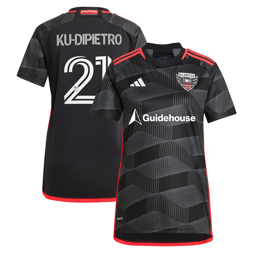 Maillot de joueur adidas Theodore Ku-Dipietro noir D.C. United 2024 The Icon Kit Replica pour femme