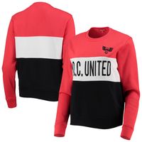 Women's Mitchell & Ness Black D.C. United Color Block Pullover Sweatshirt