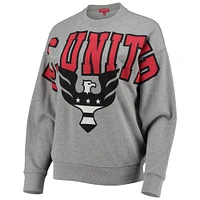 Women's Mitchell & Ness Heathered Gray D.C. United Logo Fleece Pullover Sweatshirt