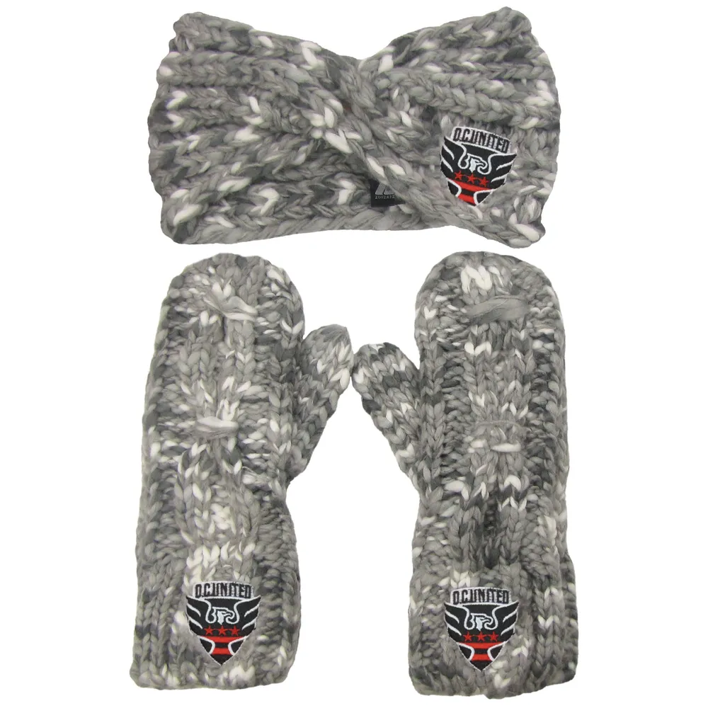 D.C. United ZooZatz Women's Marled Headband and Mittens Set - Gray