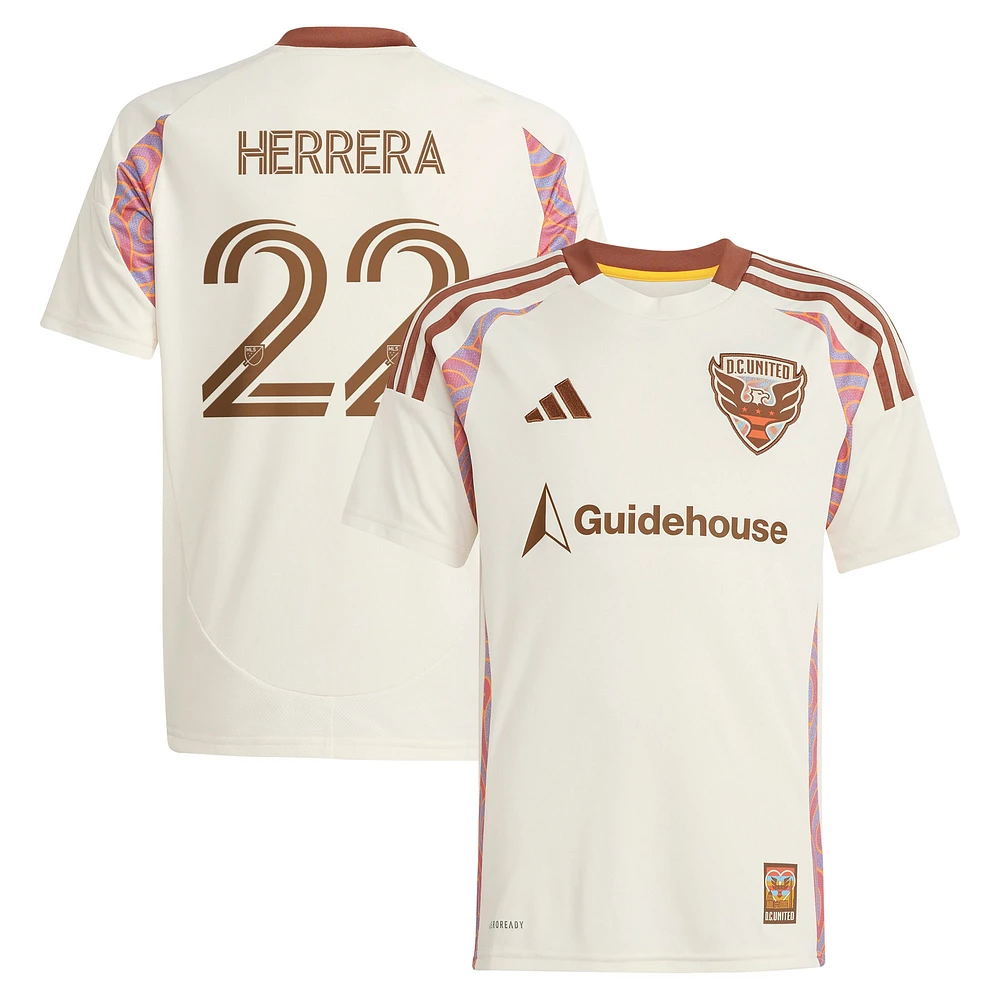 Youth adidas Aaron Herrera Natural D.C. United 2025 The Soul Kit Replica Player Jersey