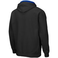 Men's Colosseum Black Delaware Fightin' Blue Hens Arch & Logo 3.0 Full-Zip Hoodie