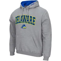 Colosseum Heathered Grey Delaware Fightin' Blue Hens Arch & Logo 3.0 Pull à capuche pour hommes