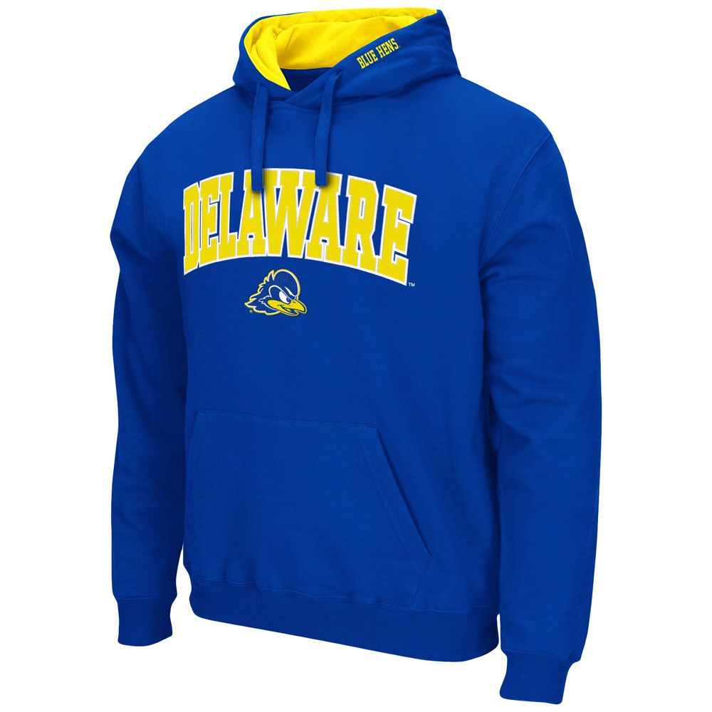 Men's Colosseum Royal Delaware Fightin' Blue Hens Arch and Logo Pullover Hoodie