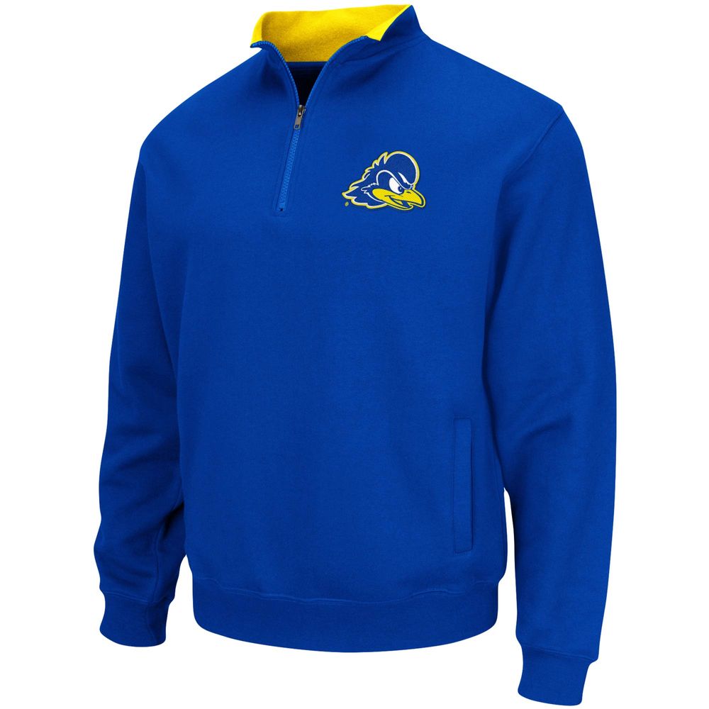 Men's Colosseum Royal Delaware Fightin' Blue Hens Tortugas Logo Quarter-Zip Pullover Jacket