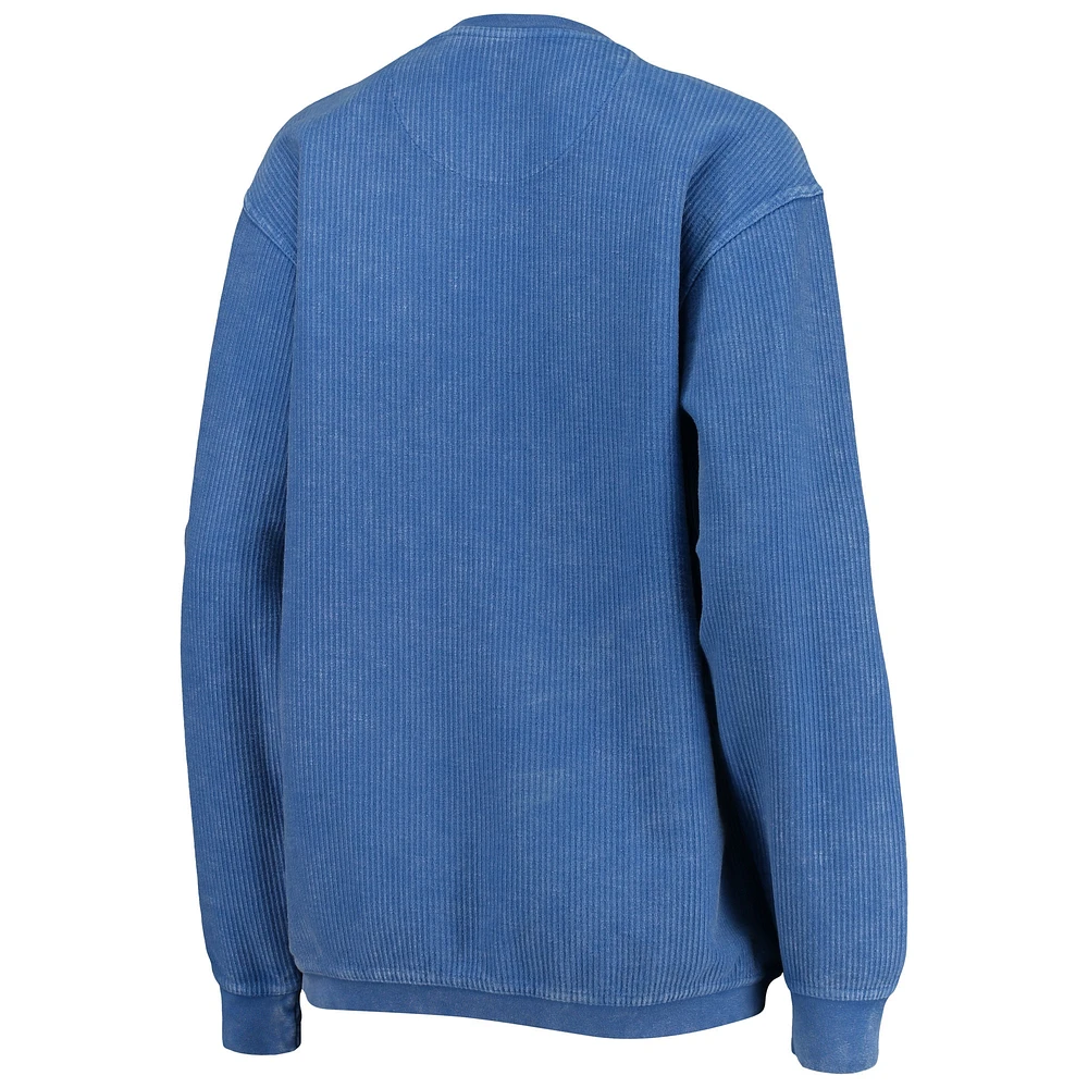Sweat-shirt Pressbox Royal Delaware Fightin' Blue Hens Comfy Cord Vintage Wash Basic Arch pour femme