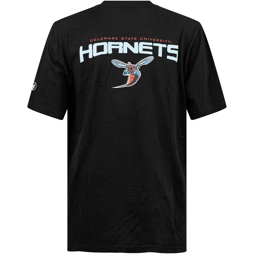 Men's FISLL Black Delaware State Hornets Applique T-Shirt