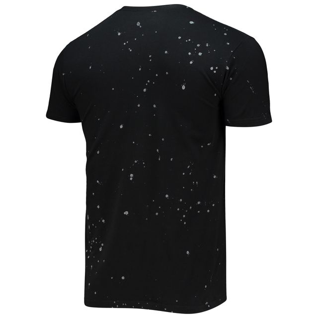 Marques d' origine Rétro Homme Noir Delaware State Hornets Bleach Splatter T-shirt