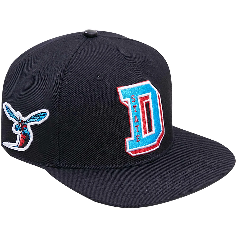 Casquette snapback noire Pro Standard pour homme avec logo D des Hornets du Delaware State