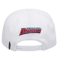 Casquette snapback en laine blanche Pro Standard pour homme avec mascotte des Hornets de l'État du Delaware