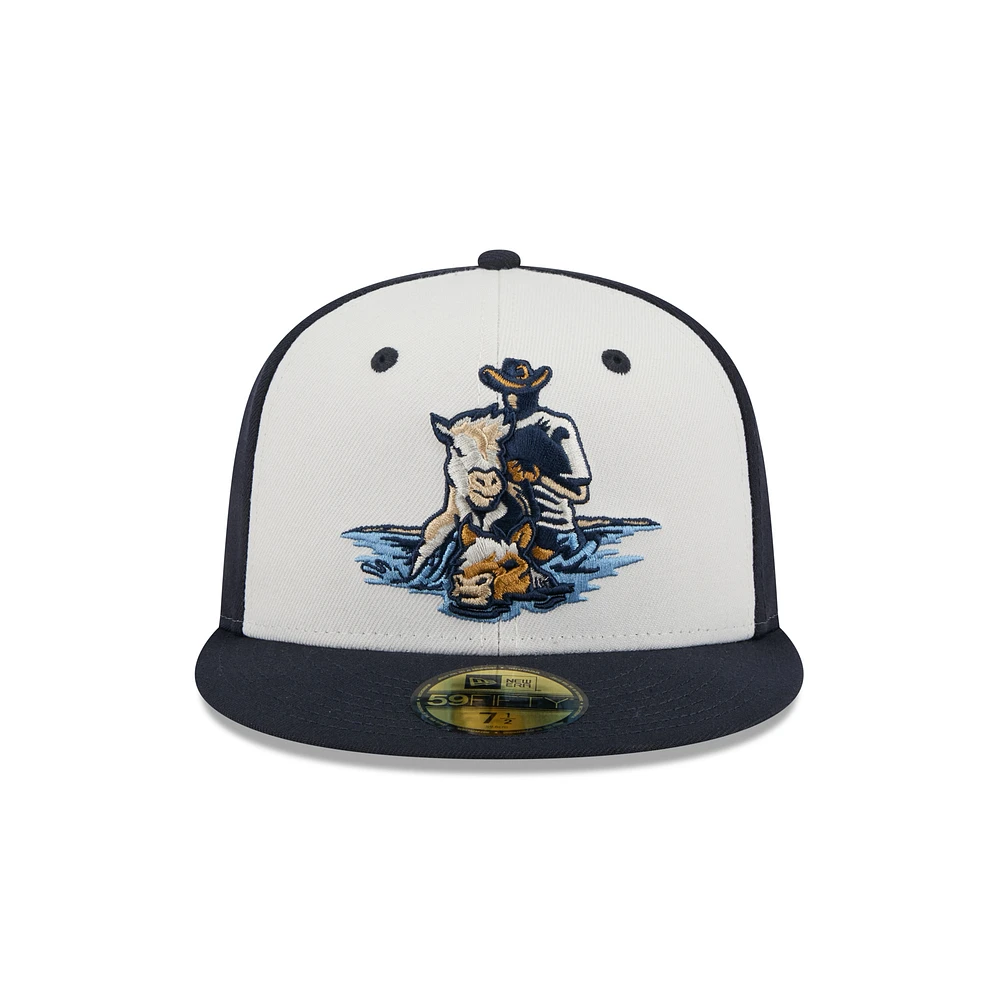 Men's New Era  Off White Delmarva Shorebirds Theme Nights 59FIFTY Fitted Hat
