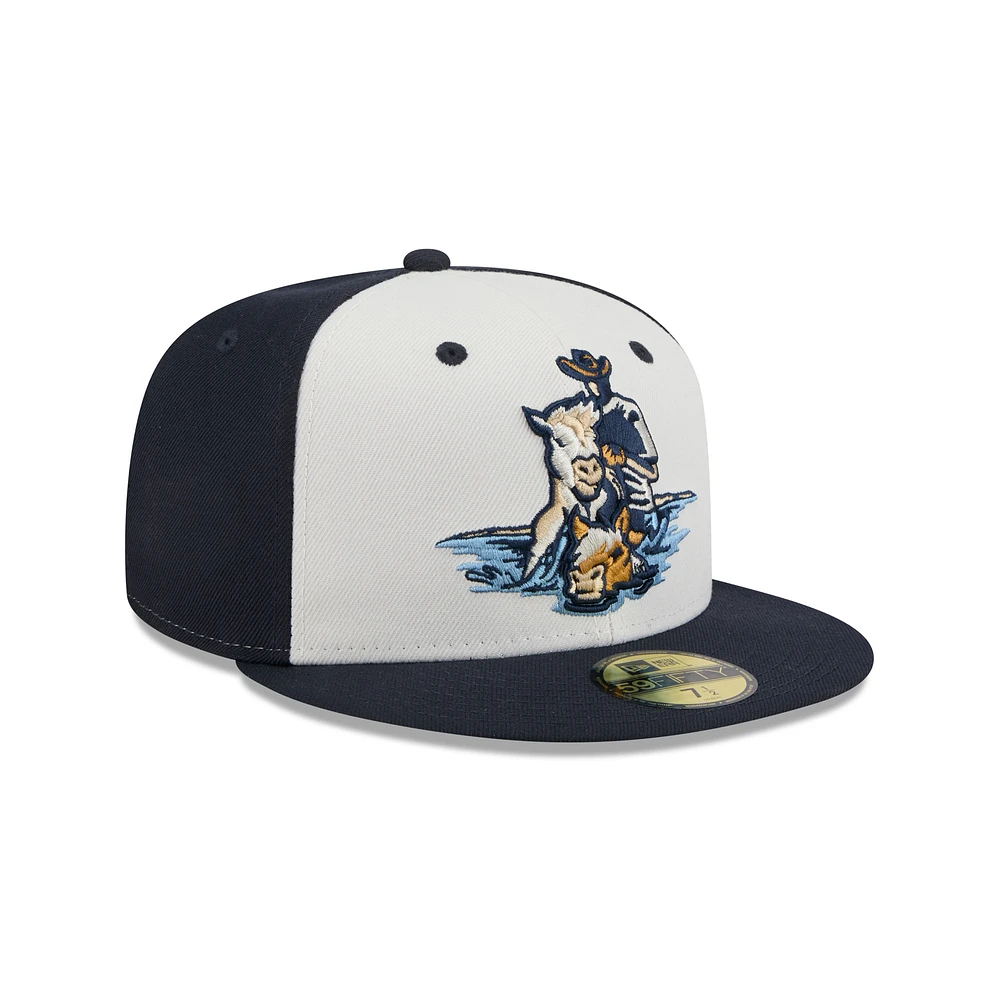 Men's New Era  Off White Delmarva Shorebirds Theme Nights 59FIFTY Fitted Hat