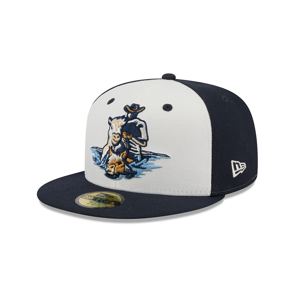 Men's New Era Off White Delmarva Shorebirds Theme Nights 59FIFTY Fitted Hat