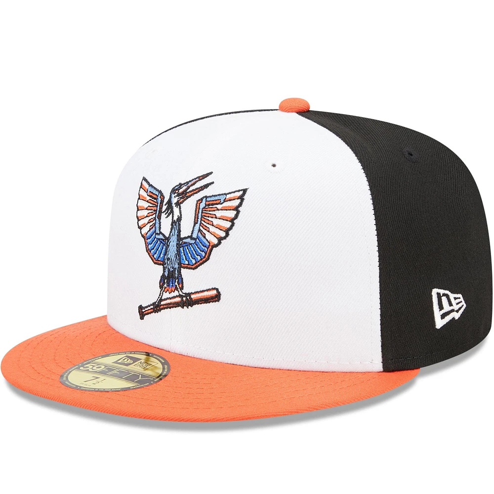 Casquette ajustée 59FIFTY Delmarva Shorebirds Marvel x Minor League New Era pour homme, noir/orange