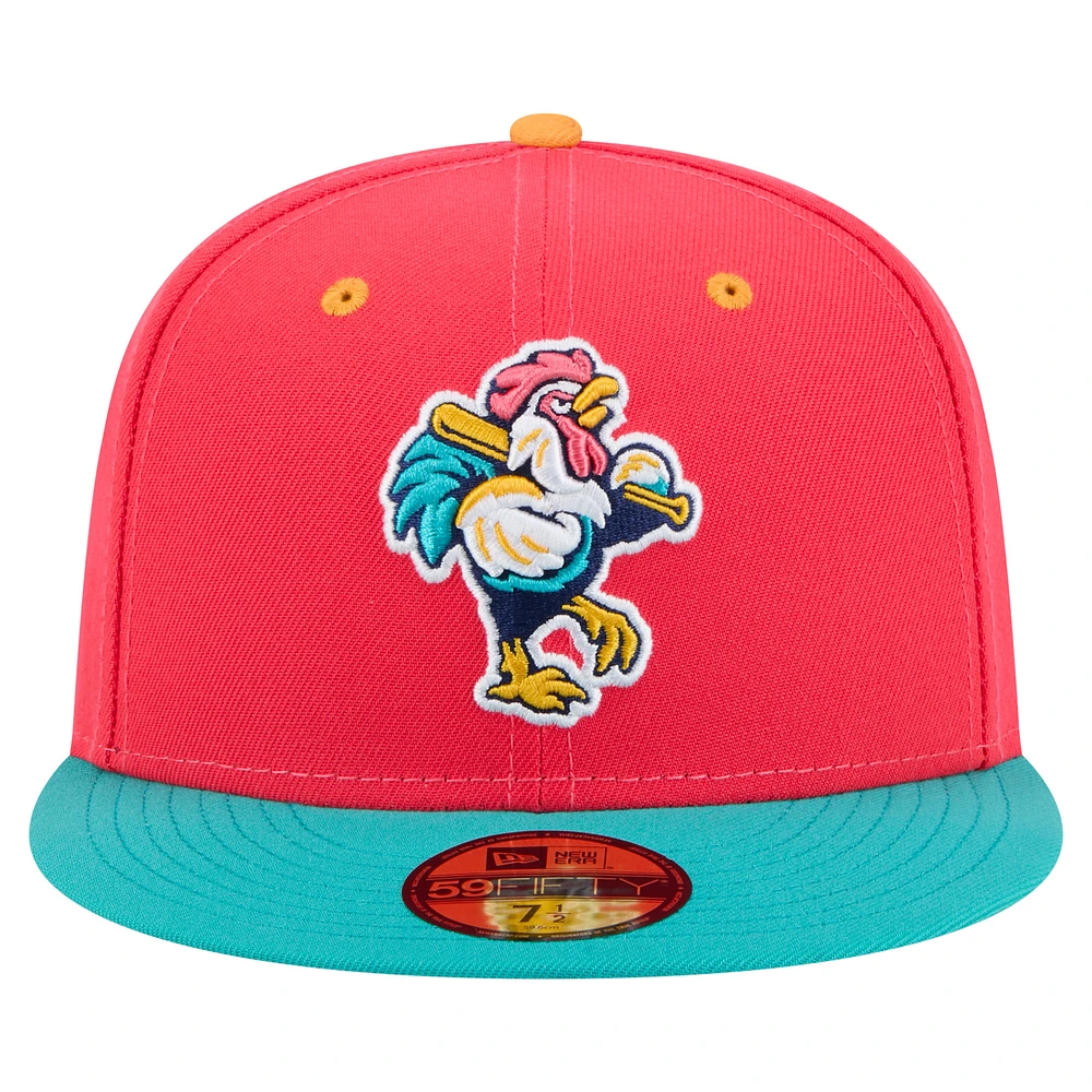 Men's New Era Red Delmarva Shorebirds Copa de la Diversión 59FIFTY Fitted Hat