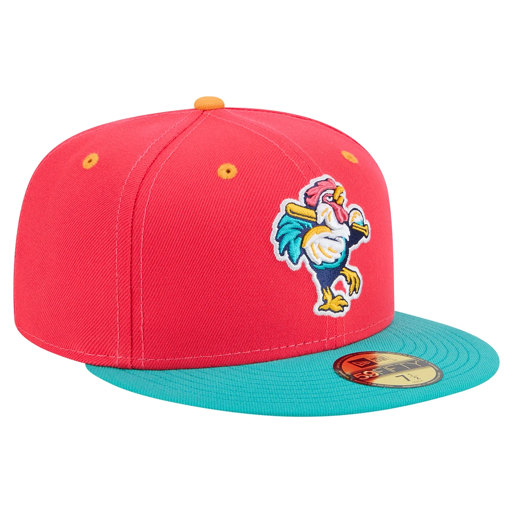 Men's New Era Red Delmarva Shorebirds Copa de la Diversión 59FIFTY Fitted Hat