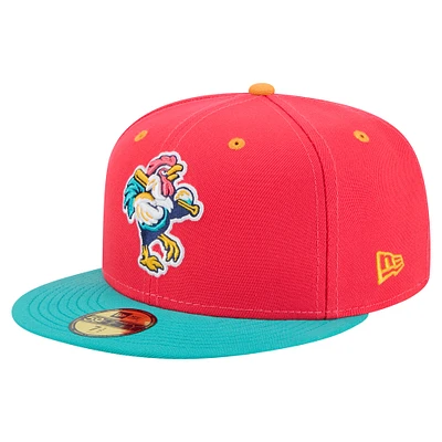 Men's New Era Red Delmarva Shorebirds Copa de la Diversión 59FIFTY Fitted Hat