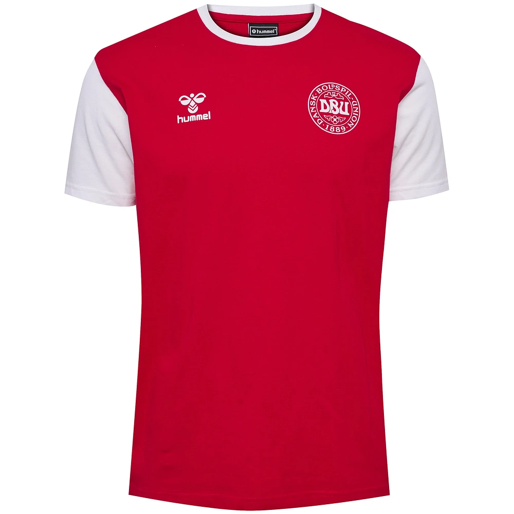 Men's Red Denmark National Team Block T-Shirt