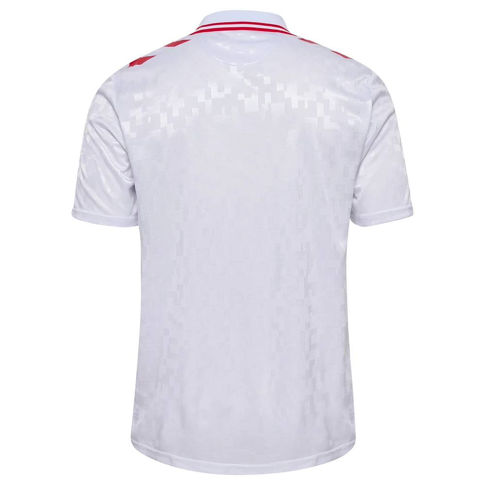 Maillot blanc réplique de l'équipe nationale du Danemark 2024 pour hommes