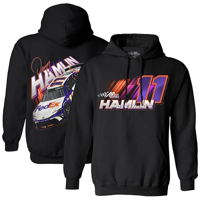 Sweat à capuche noir Denny Hamlin FedEx de la collection Joe Gibbs Racing Team pour hommes