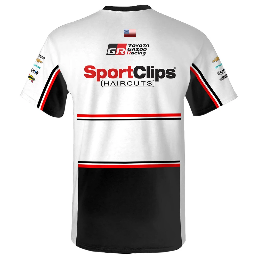 Men's Joe Gibbs Racing Team Collection  White Denny Hamlin SportClips Uniform T-Shirt