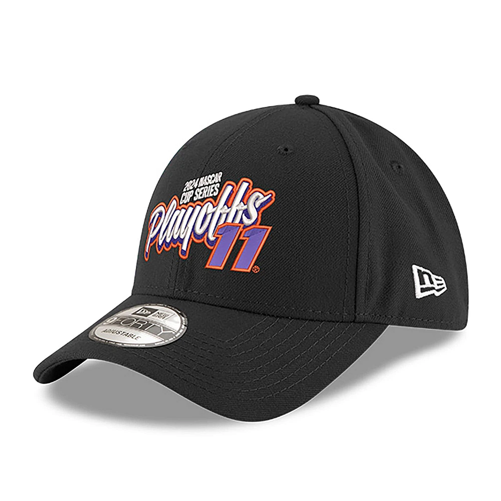 Casquette ajustable 9FORTY pour homme New Era noire Denny Hamlin 2024 NASCAR Chase For The Cup Playoffs