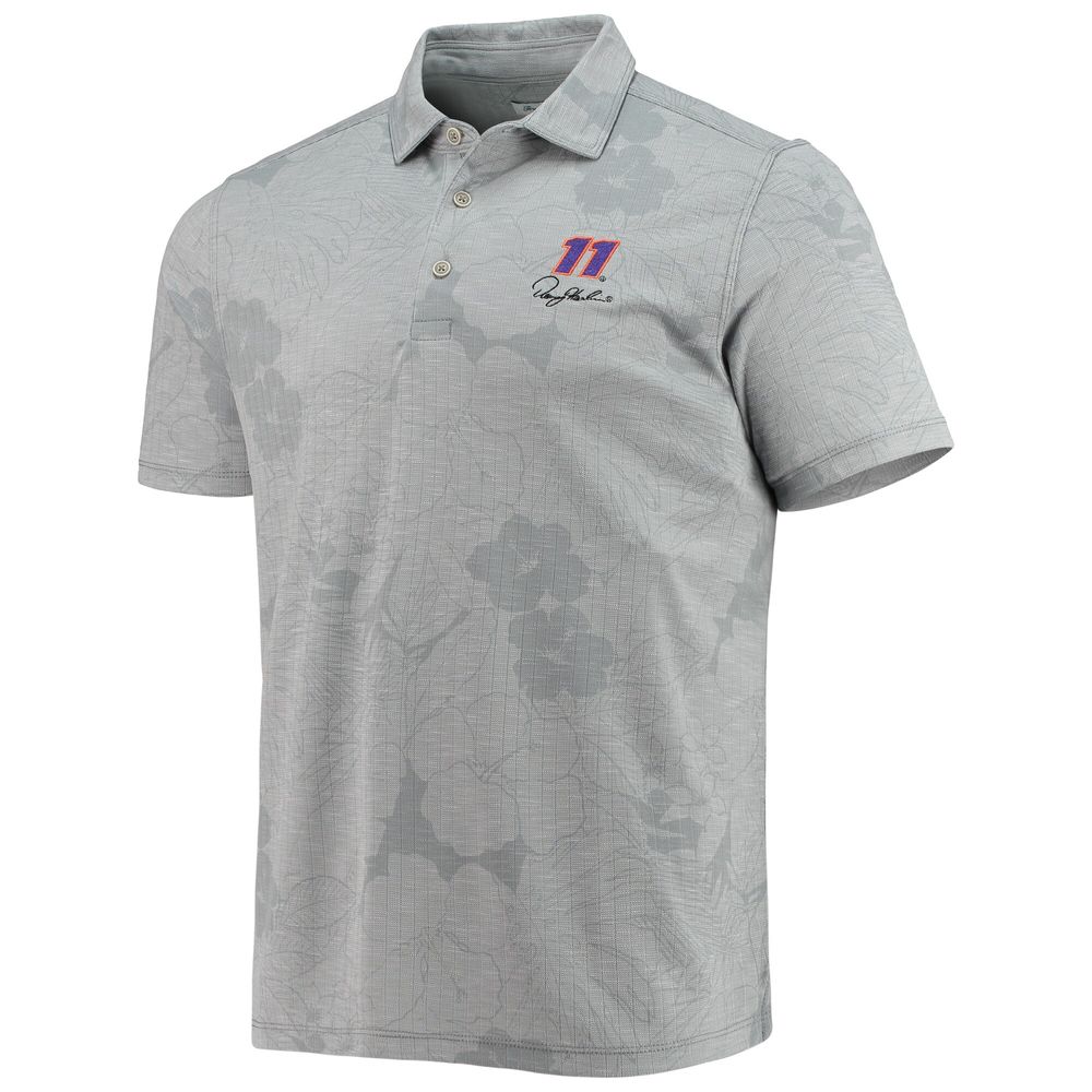 Men's Tommy Bahama Gray Denny Hamlin Miramar Blooms Polo