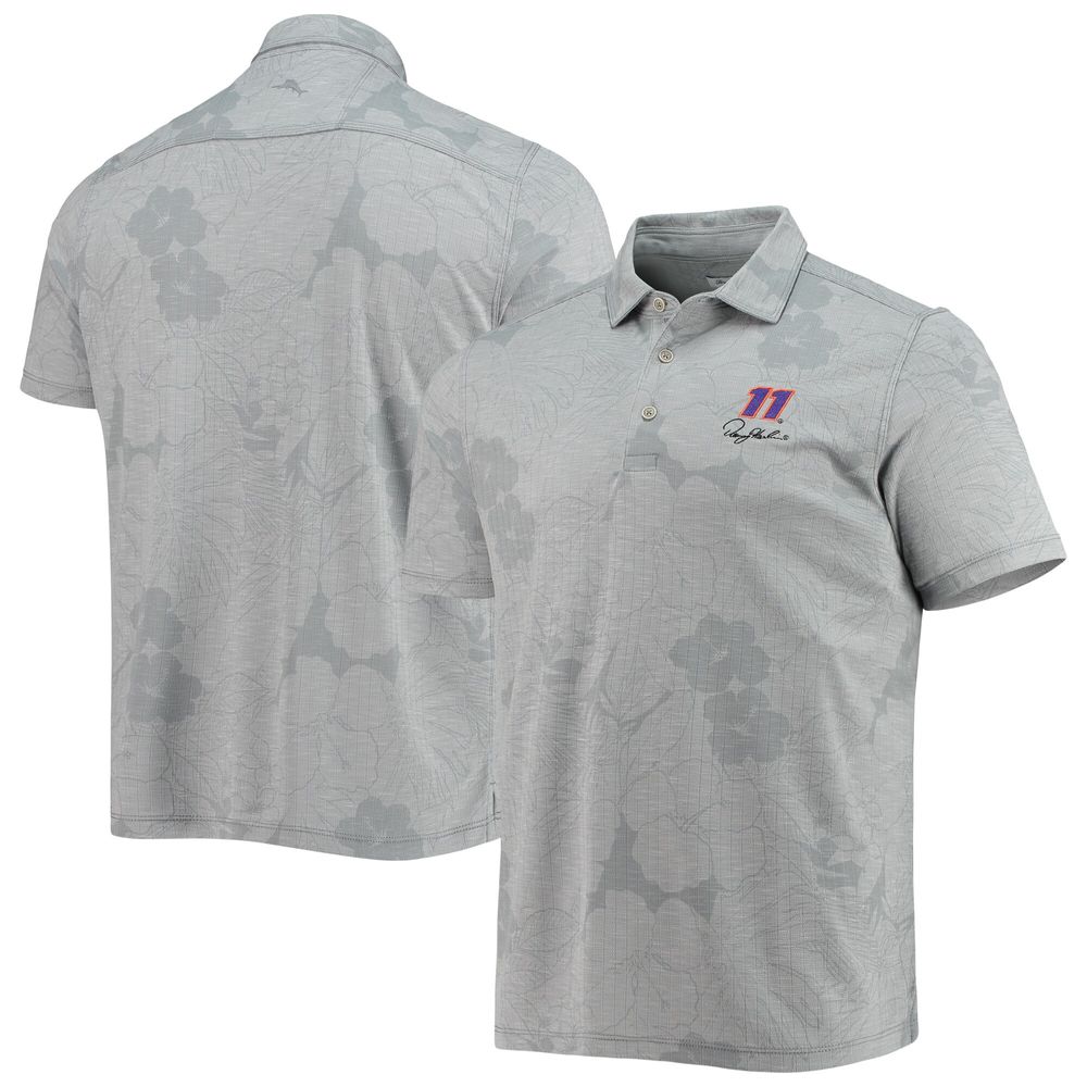 Men's Tommy Bahama Gray Denny Hamlin Miramar Blooms Polo