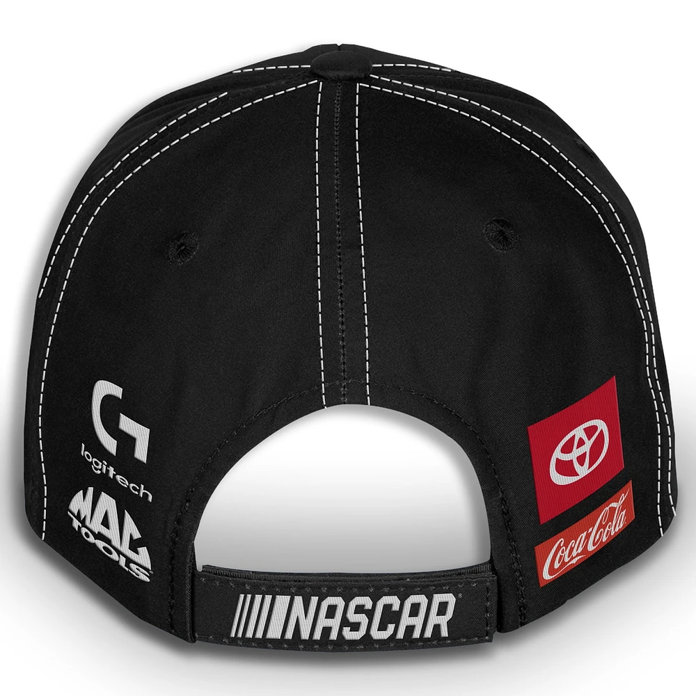 Unisex Checkered Flag Sports Black Denny Hamlin FedEx Uniform Adjustable Hat