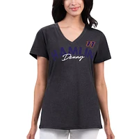 Women's G-III 4Her by Carl Banks Black Denny Hamlin Key Move V-Neck T-Shirt