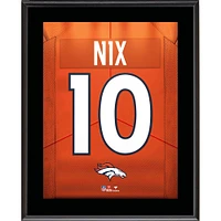 Plaque de joueur sublimée avec numéro de maillot des Denver Broncos de 10,5" x 13" de Bo Nix