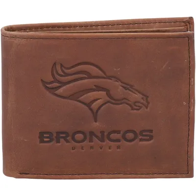 Denver Broncos Bifold Leather Wallet - Brown