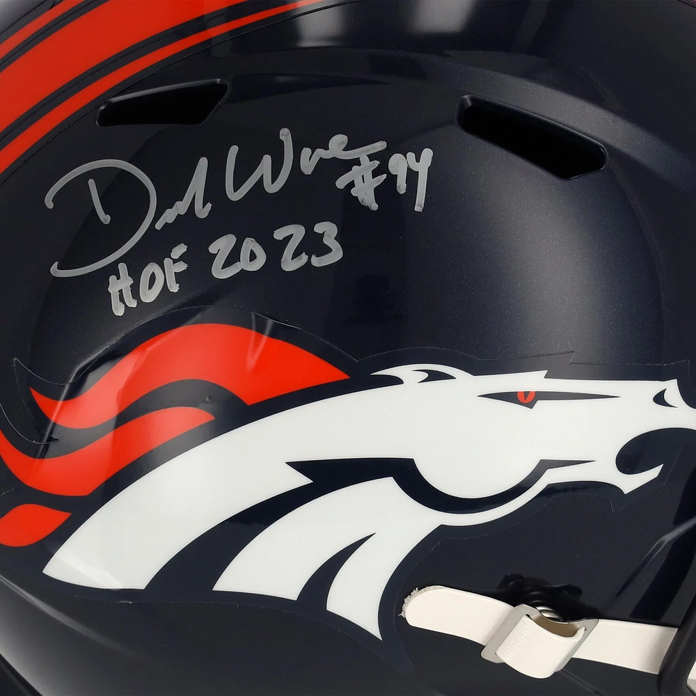 DeMarcus Ware Denver Broncos Autographed Riddell Speed Replica Helmet with "HOF 23" Inscription